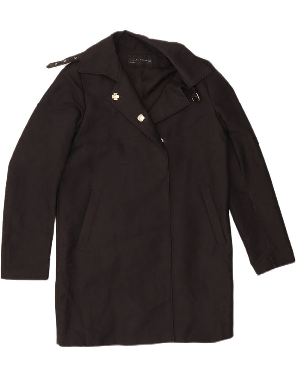 Zara Mujer Abrigo Extragrande UK 10 Small Negro