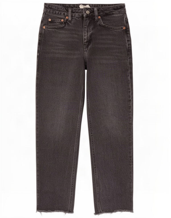 Topshop Vaqueros Cortos Rectos Mujer W26 L24 Algodón Gris