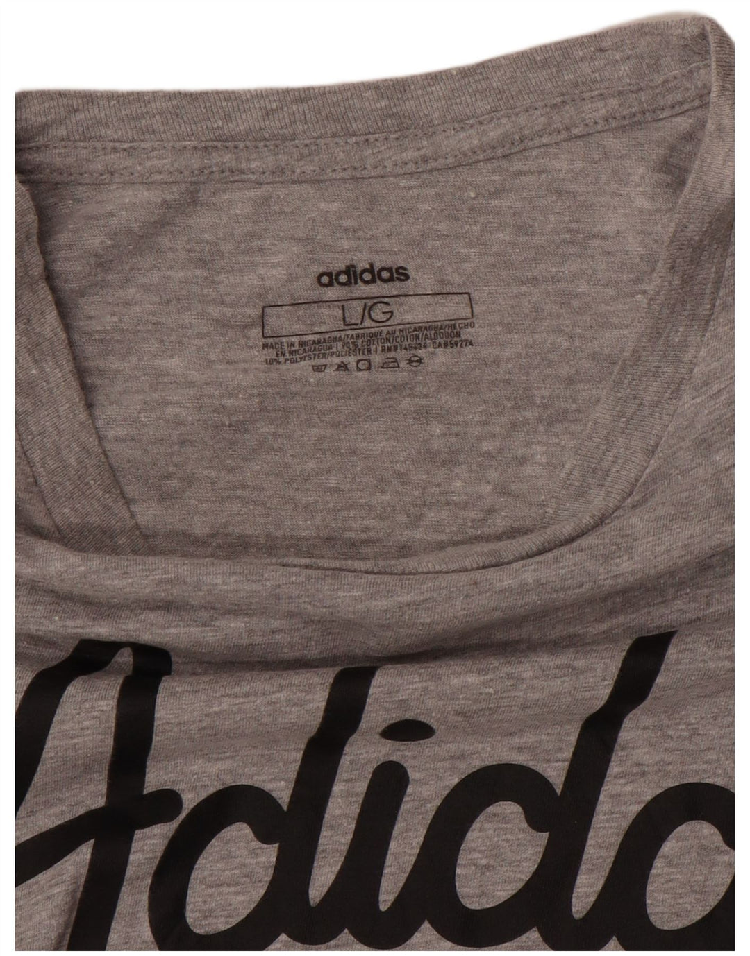 ADIDAS Camiseta gráfica para mujer Top Reino Unido 46 Grande Gris moteado