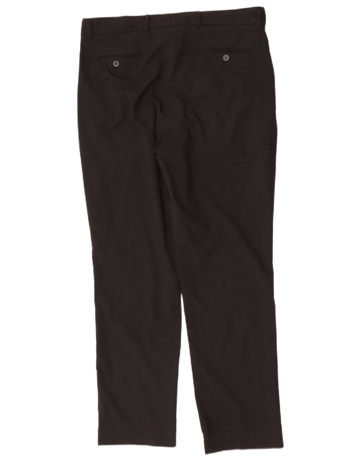 Marks & Spencer Pantalón chino recto para hombre W36 L30 Poliéster negro