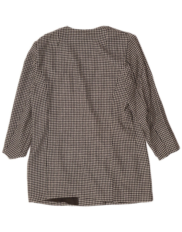 Chaqueta blazer vintage de 3 botones para mujer IT 44 Pata de gallo negra mediana