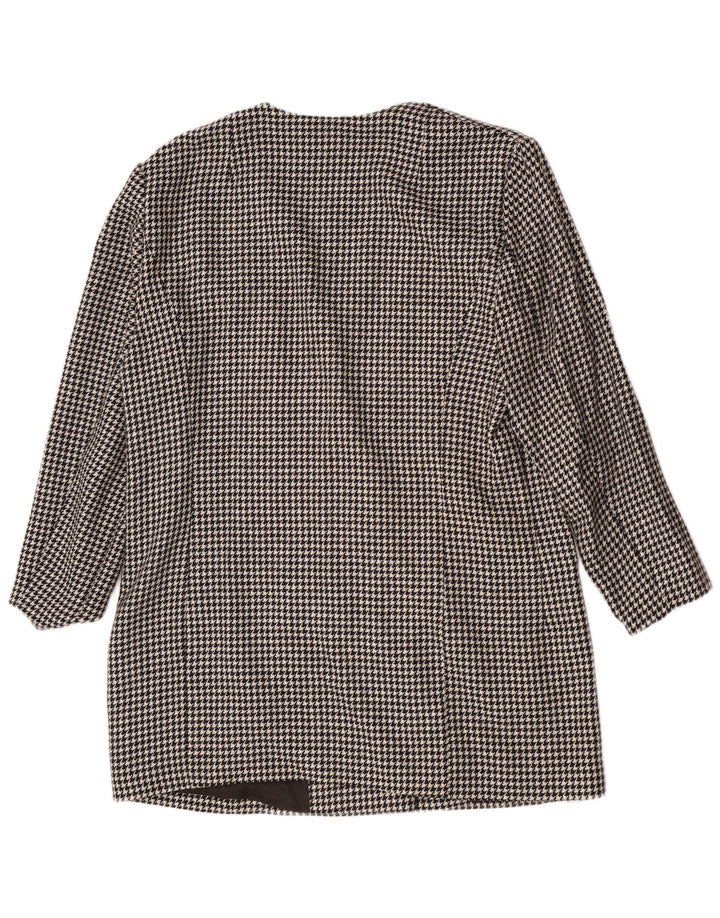 Chaqueta blazer vintage de 3 botones para mujer IT 44 Pata de gallo negra mediana