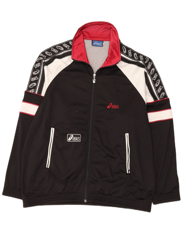 ASICS Chaqueta de chándal gráfica para hombre IT 56 XL Bloque de color negro