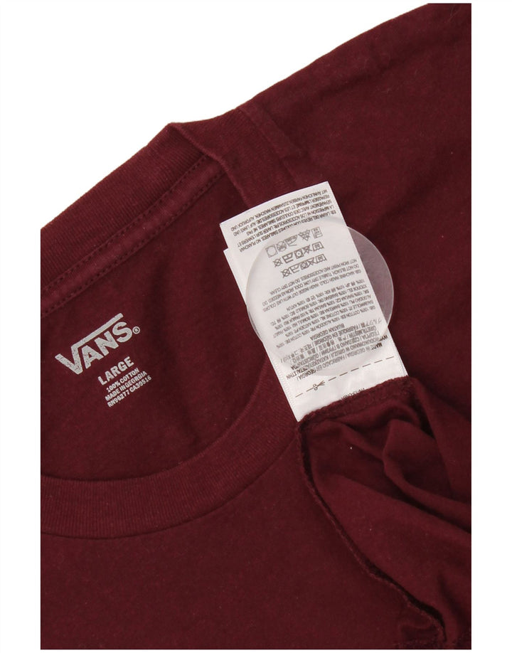 Camiseta Vans Hombre Top Large Borgoña Algodón