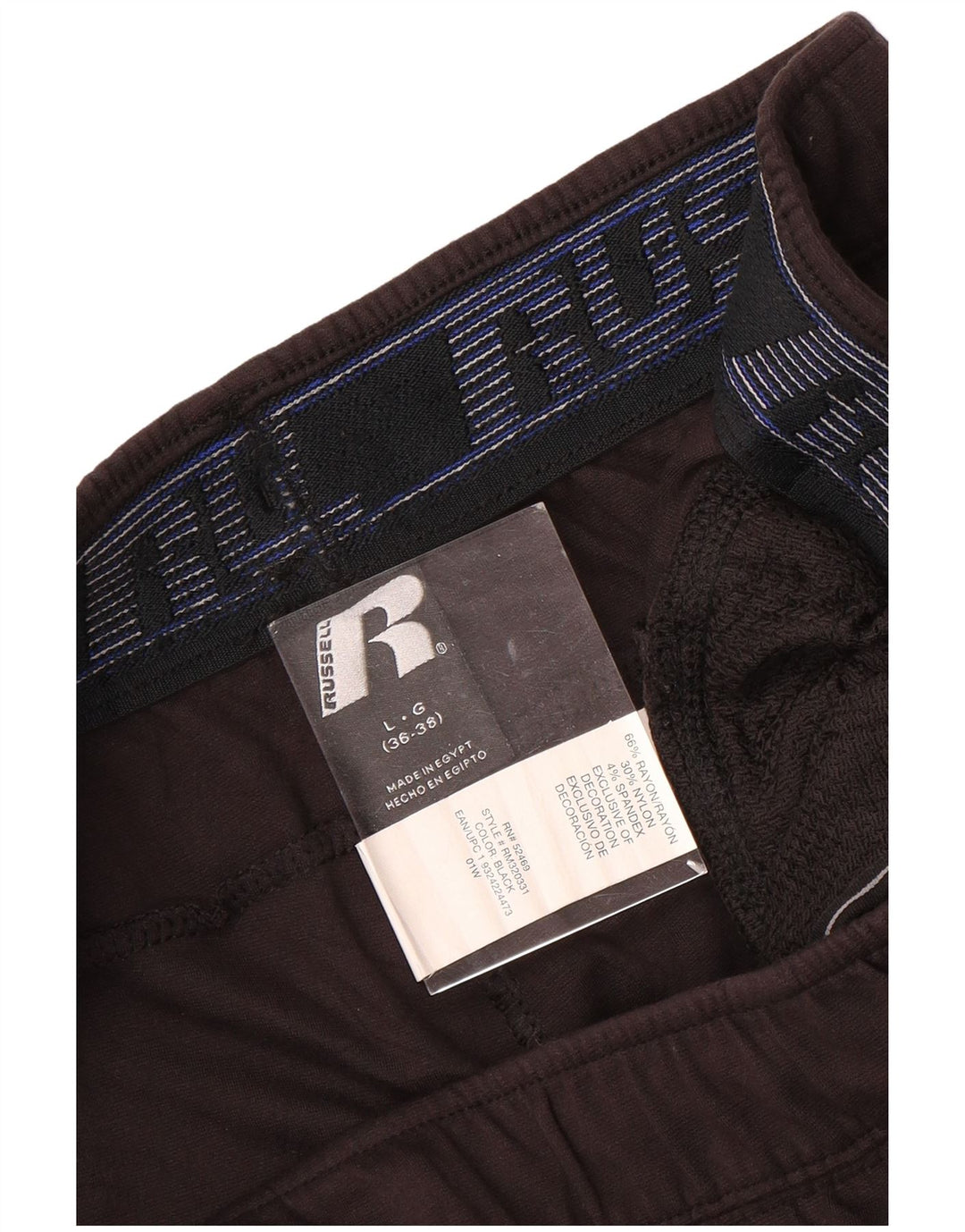 RUSSELL ATHLETIC Pantalones de chándal cortos para hombre Rayón negro grande