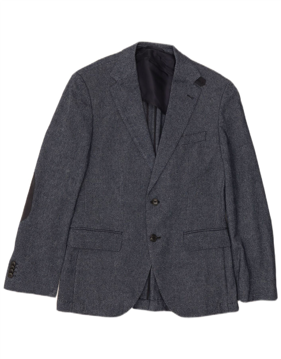 HUGO BOSS Chaqueta tipo blazer de 2 botones para hombre EU 46 Small Lana azul marino