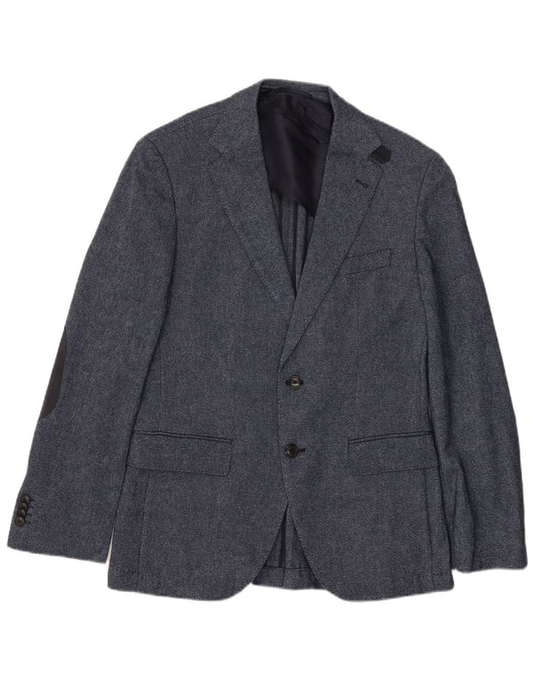 HUGO BOSS Chaqueta tipo blazer de 2 botones para hombre EU 46 Small Lana azul marino