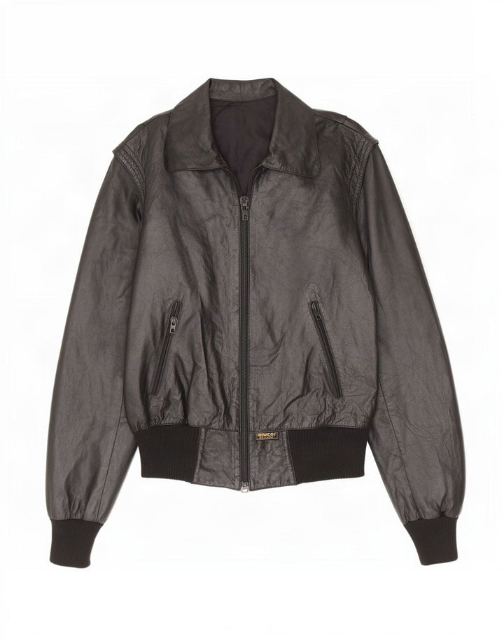 Marcos Chaqueta de cuero para mujer IT 44 Mediana Negro