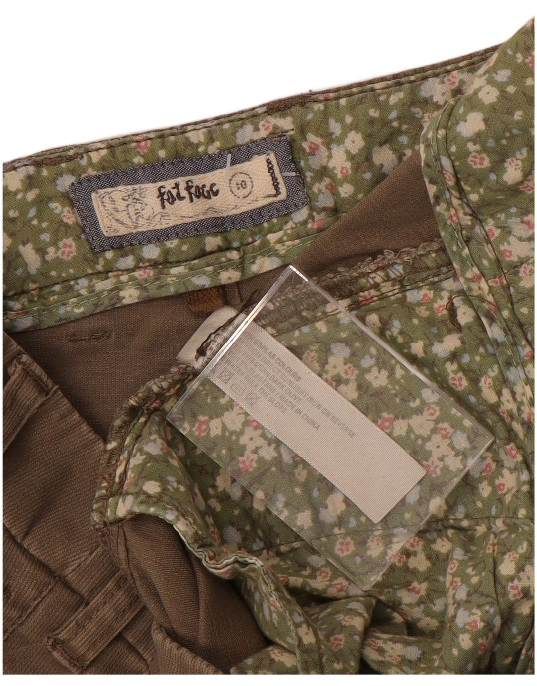 FAT FACE Pantalones chinos de cintura baja para mujer UK 10 Small W32 L31 Marrón