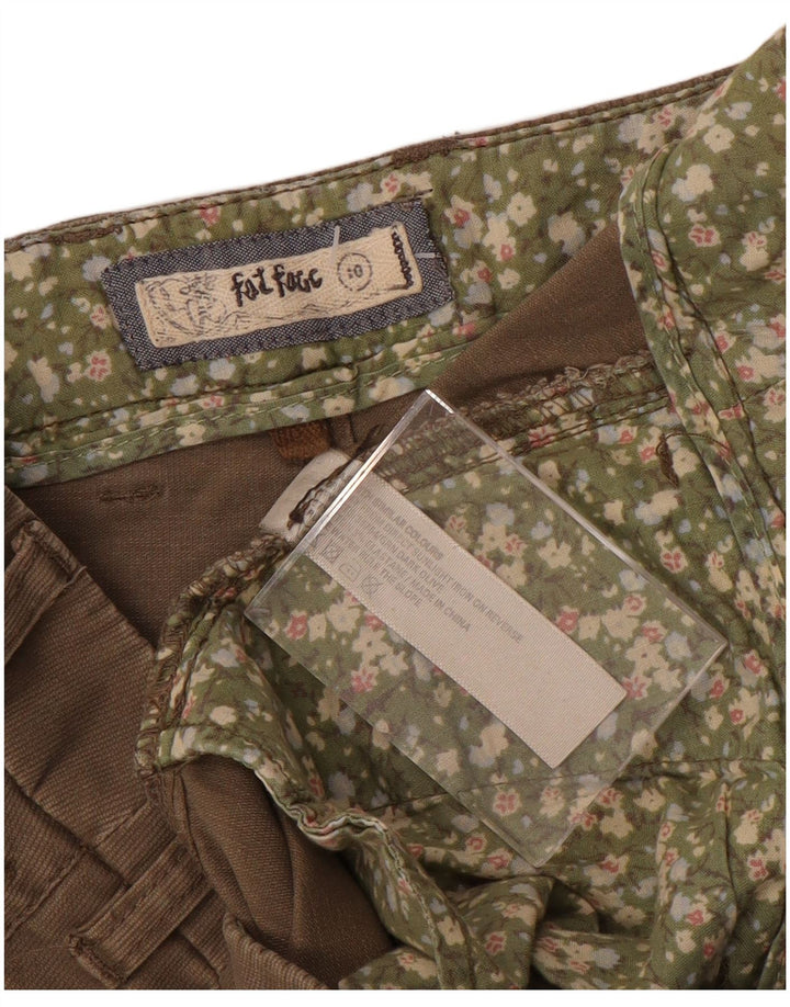 FAT FACE Pantalones chinos de cintura baja para mujer UK 10 Small W32 L31 Marrón