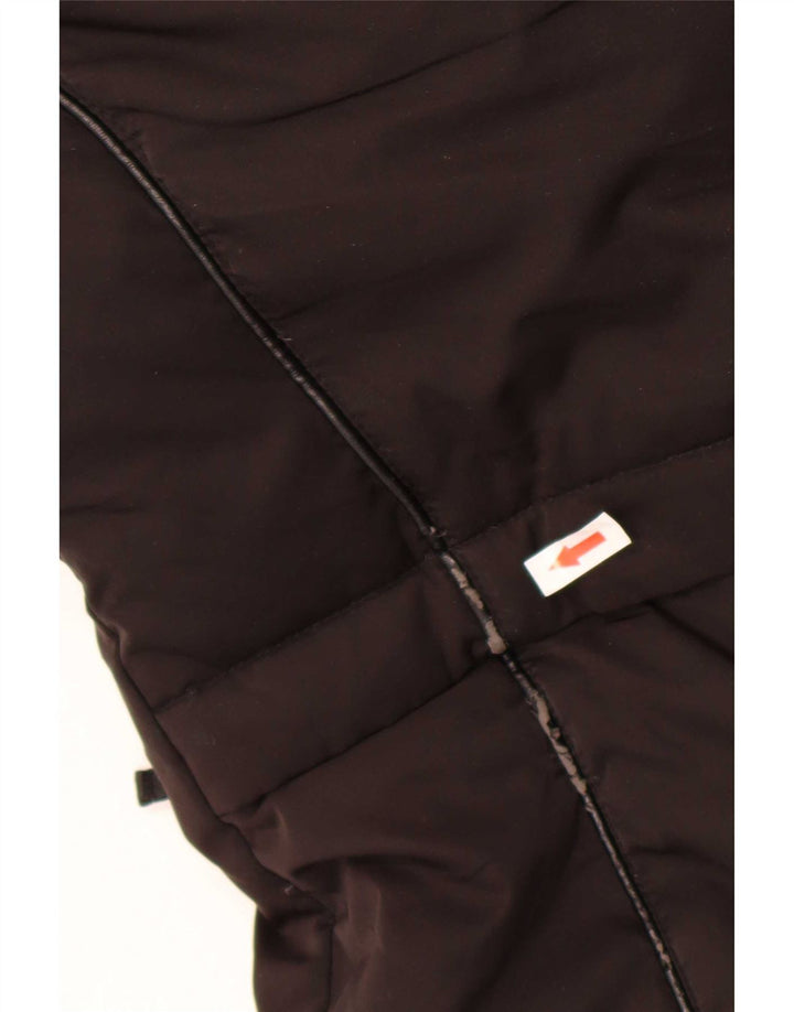 Zara Mujer Abrigo Acolchado Con Capucha UK 40 Small Poliéster Negro