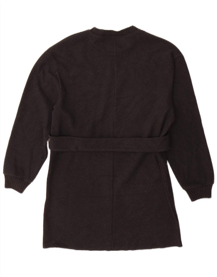 Zara Mujer Vestido Jersey De Manga Larga UK 40 Small Poliéster Negro