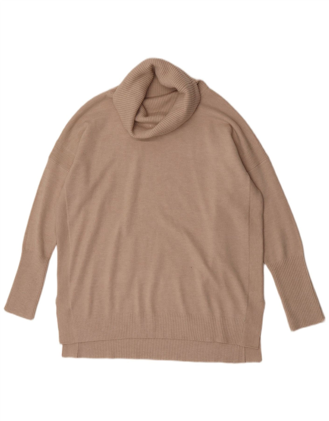 French Connection Suéter tipo jersey con cuello vuelto para mujer, talla 44, color beige medio