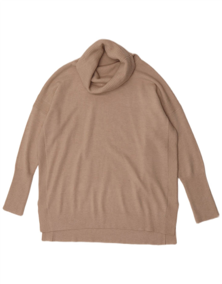 French Connection Suéter tipo jersey con cuello vuelto para mujer, talla 44, color beige medio