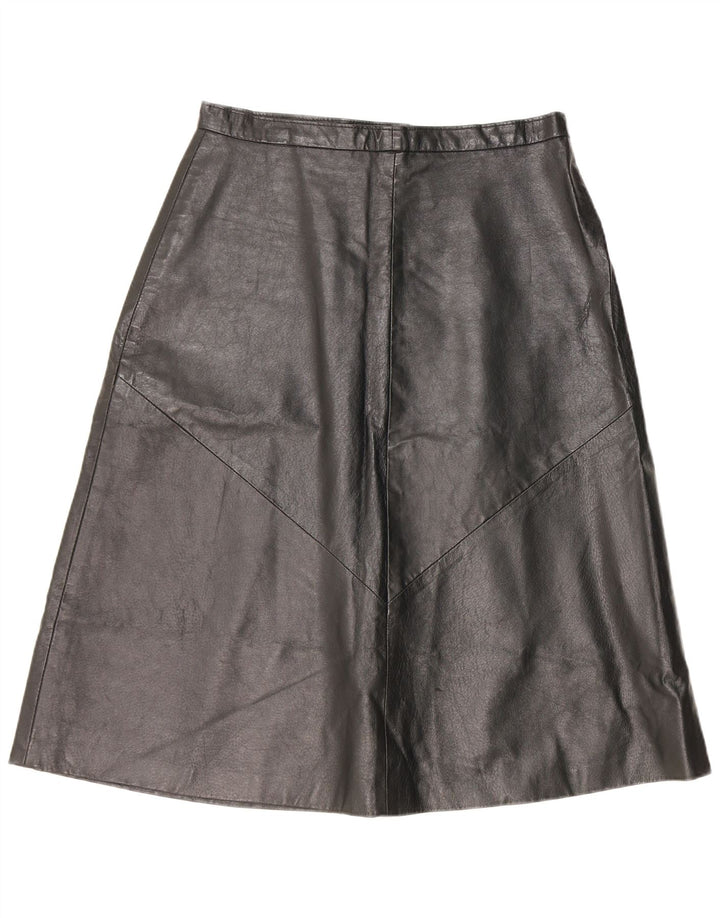 Falda de cuero vintage para mujer IT 52 2XL W32 Negro