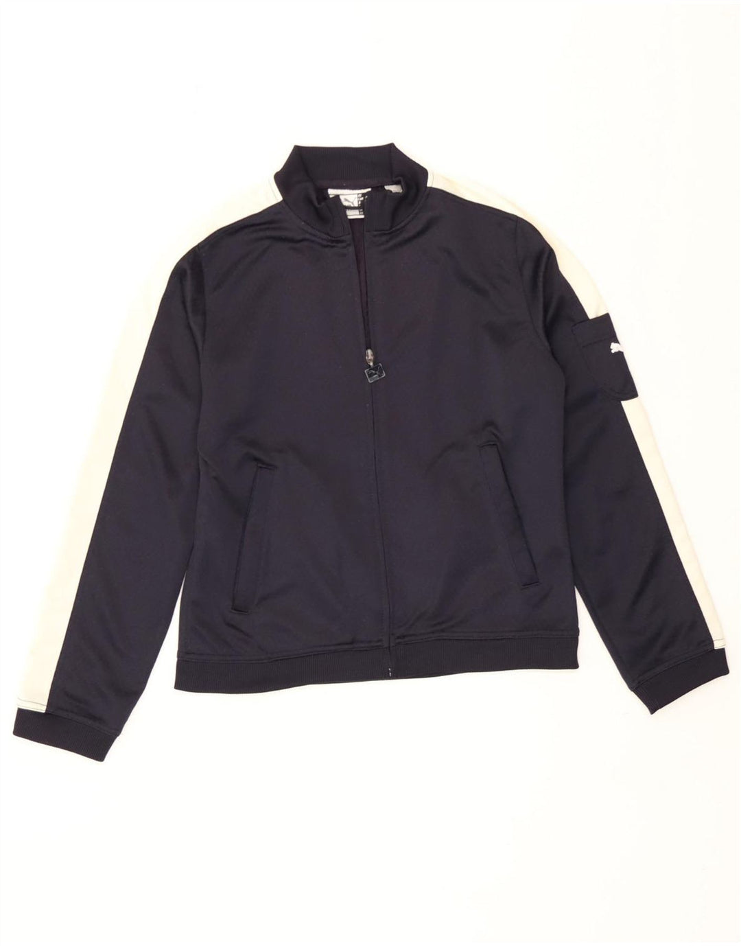 Puma Mujer Chándal Top Chaqueta UK 10 Small Azul Marino Colorblock