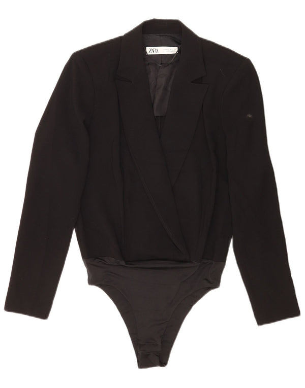 Zara Mujer Blazer Body UK 6 XS Poliéster Negro