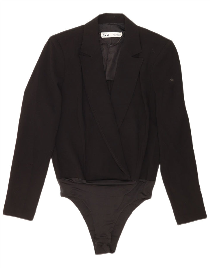 Zara Mujer Blazer Body UK 6 XS Poliéster Negro