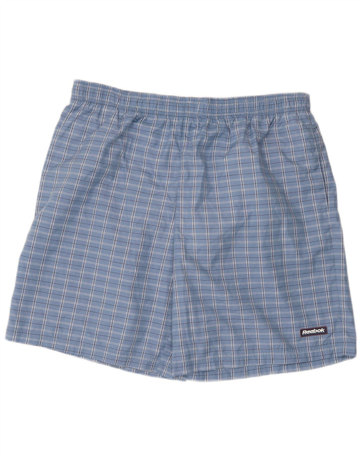 Reebok Pantalones cortos deportivos para hombre 2XL Azul Check Poliéster