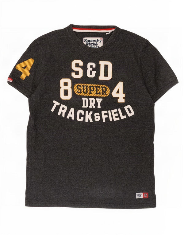 Superdry Mens Graphic T-Shirt Top Large Grey Cotton