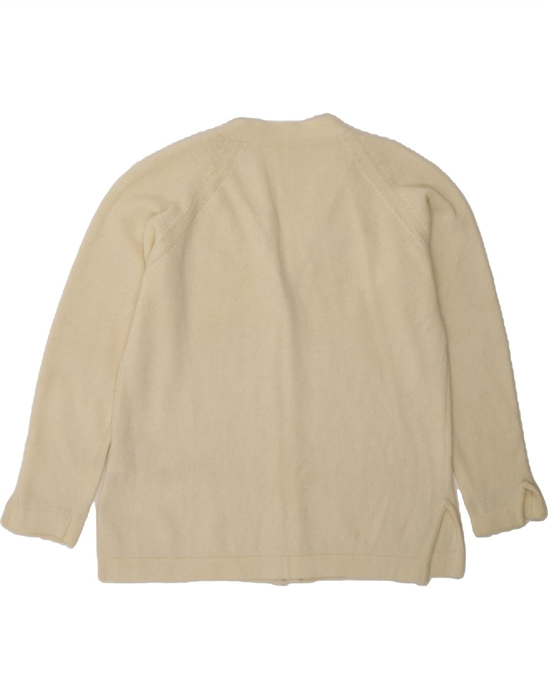 VINTAGE Womens Oversized Cardigan Sweater UK 14 Medium Off White Wool Vintage Vintage and Second-Hand Vintage from Messina Hembry 