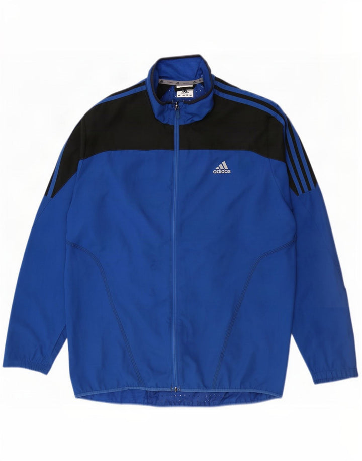 Adidas Hombre Chándal Top Chaqueta Grande Azul Colorblock Poliéster