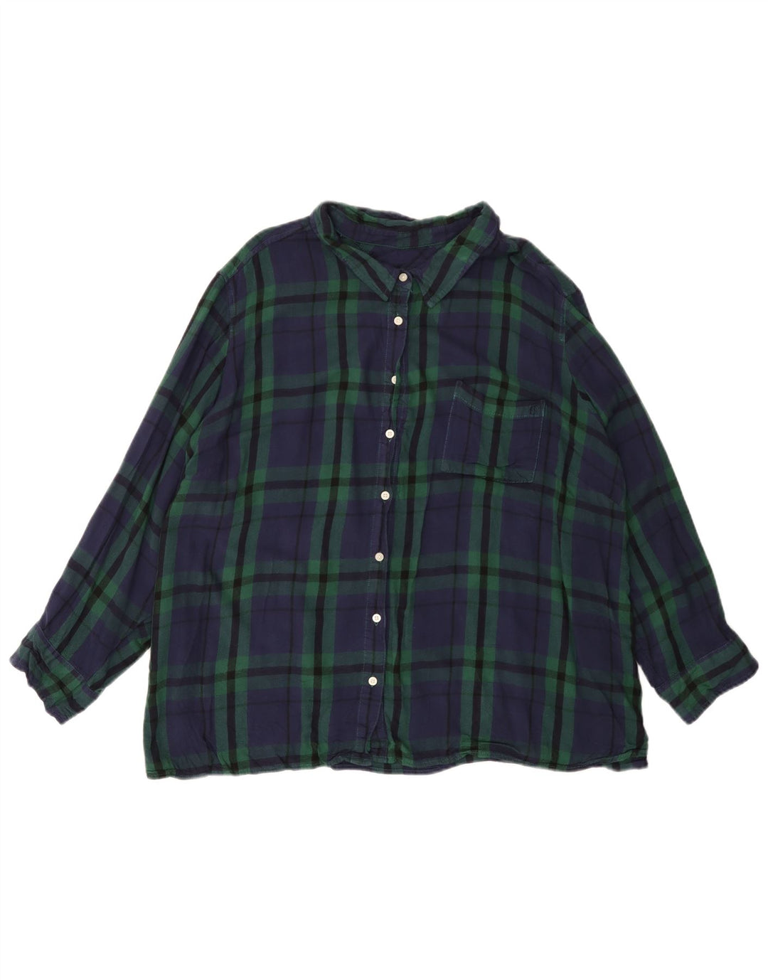 TOMMY HILFIGER Camisa de franela para mujer UK 22 3XL Rayón a cuadros verdes