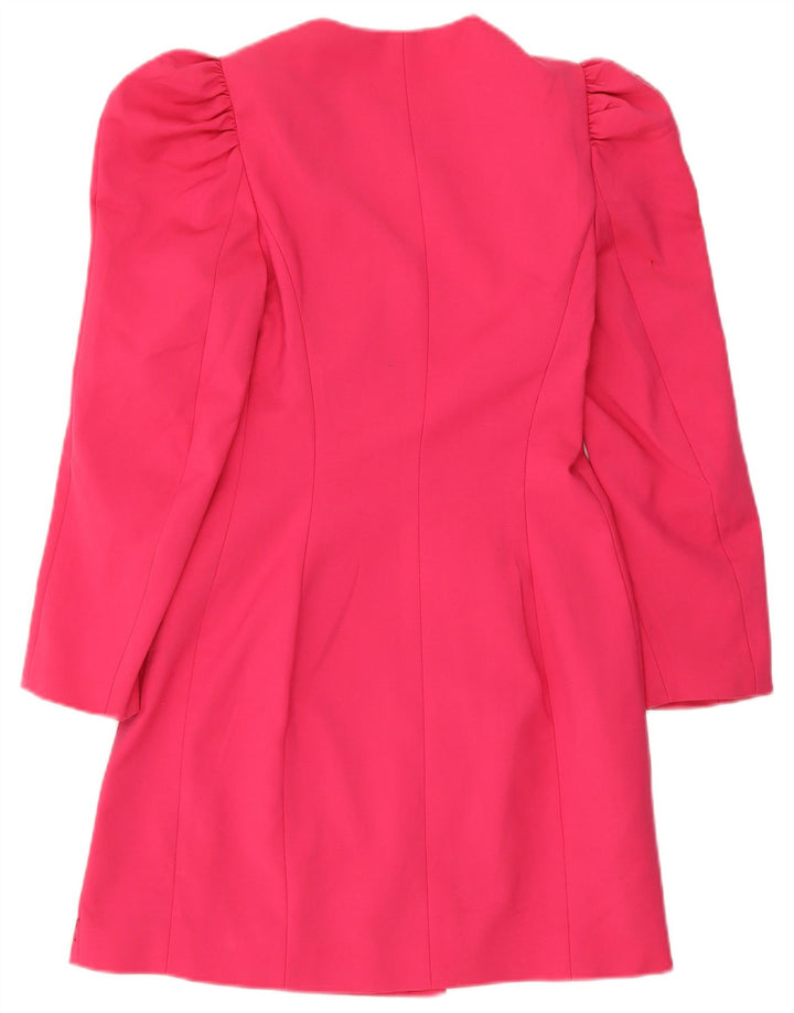Zara Mujer Abrigo UK 8 Pequeño Algodón Rosa