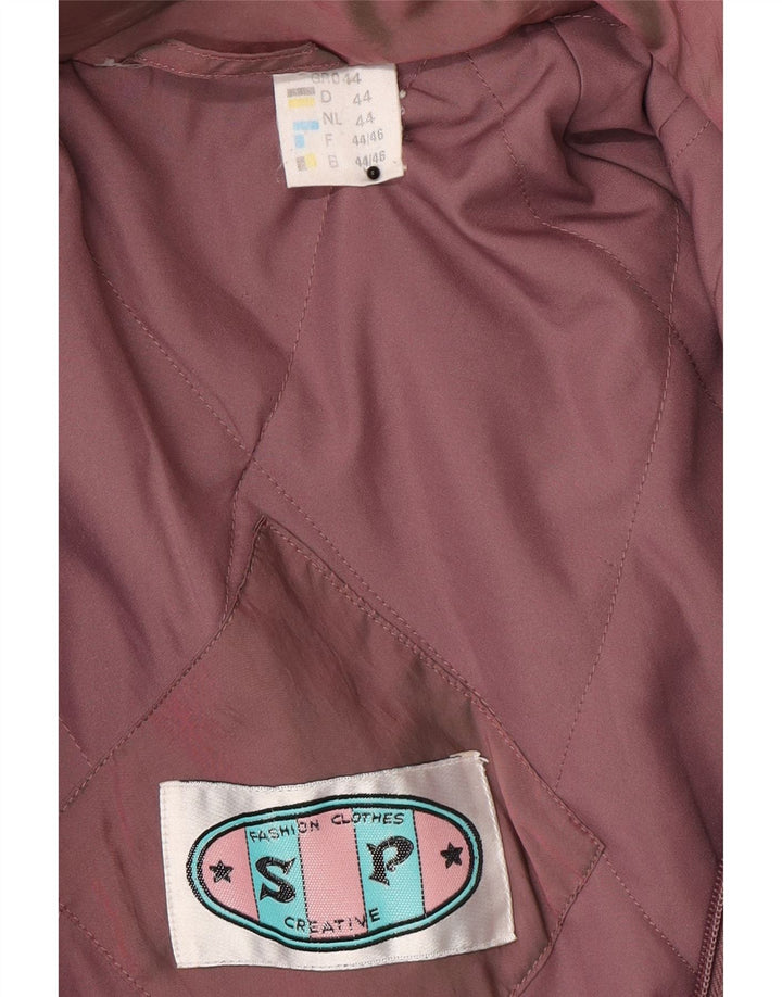 Vintage mujer con capucha chaqueta parka de gran tamaño EU 44 XL rosa