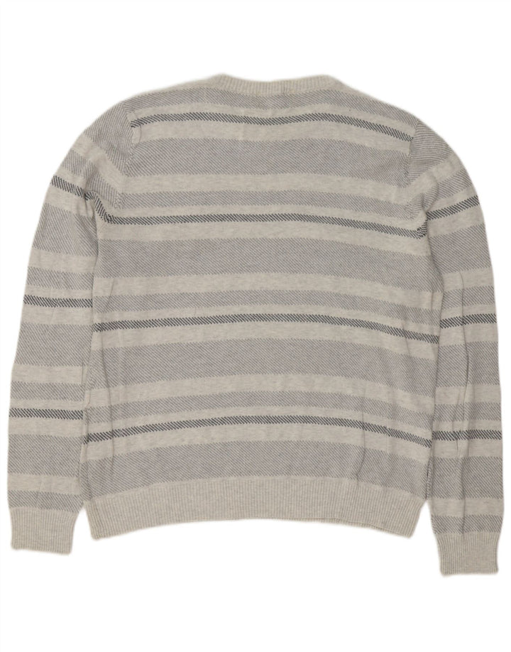 Marks & Spencer Jersey de cuello redondo azul Harbor para hombre, talla grande, gris