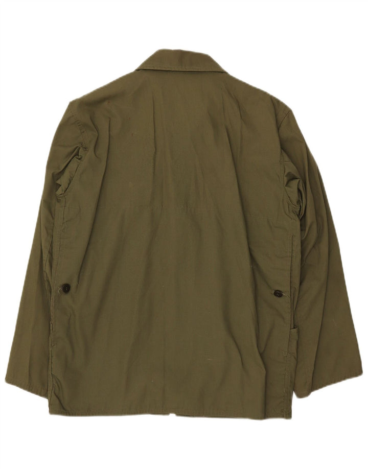 VINTAGE Chaqueta utilitaria para hombre Reino Unido 36 Poliéster caqui pequeño