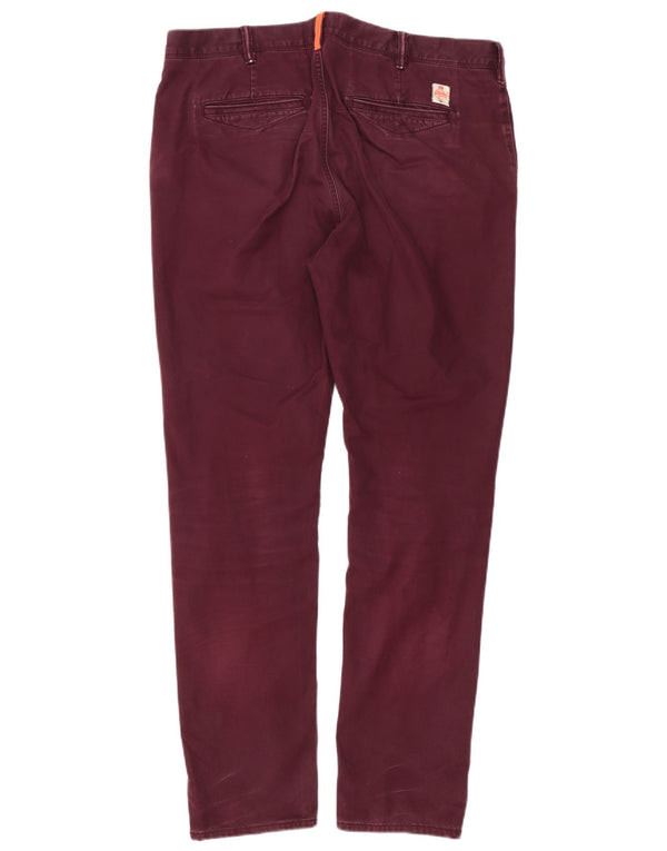 Superdry Pantalón chino slim fit para hombre XL W38 L32 Algodón burdeos