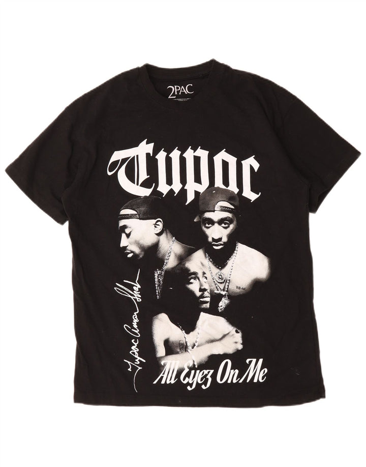Pull & Bear Hombre 2 Pac Graphic Camiseta Top Pequeño Negro