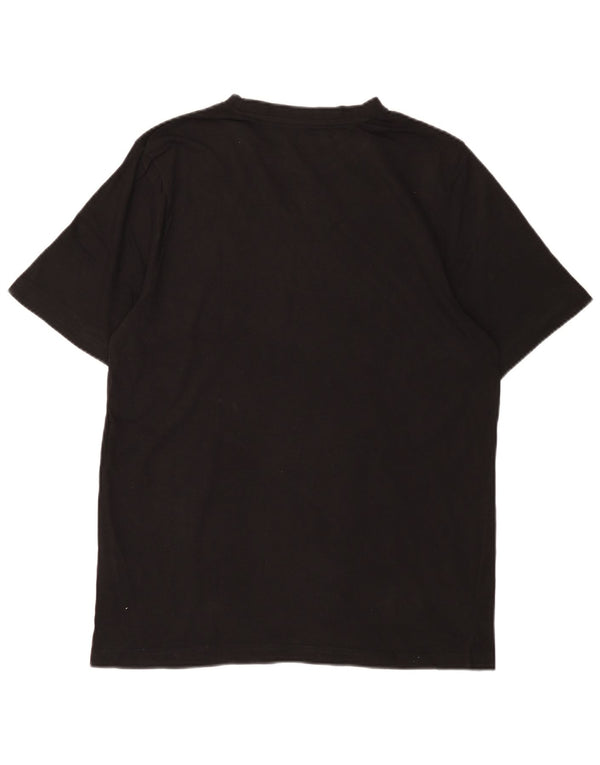 KAPPA Camiseta gráfica para hombre Top grande de algodón negro