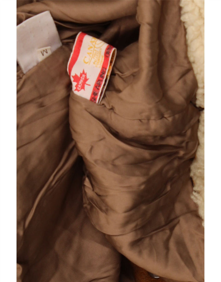 Vintage mujer abrigo de piel de gran tamaño Reino Unido 14 Beige medio