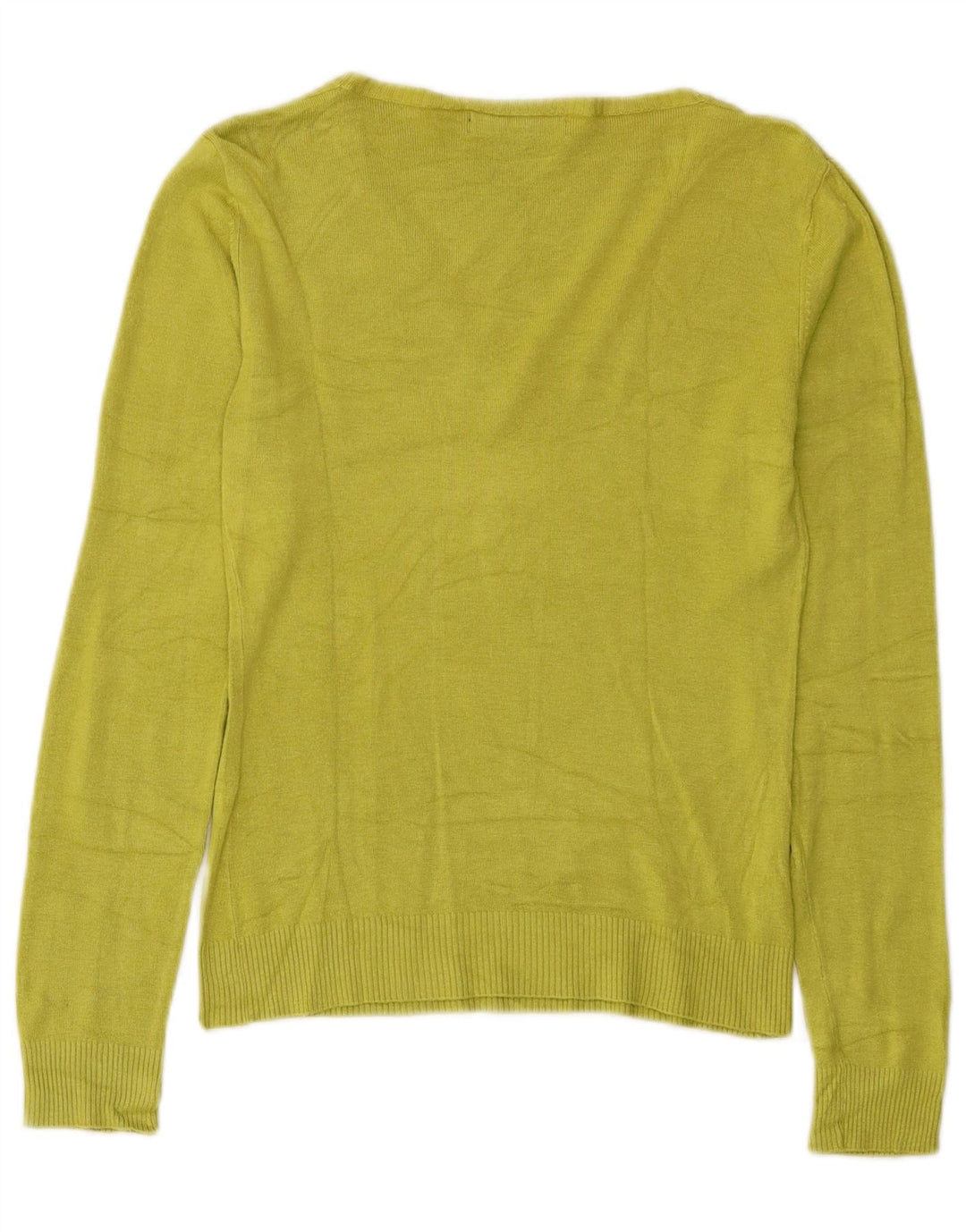 Zara Jersey con cuello en V para mujer UK 12 Rayón verde medio
