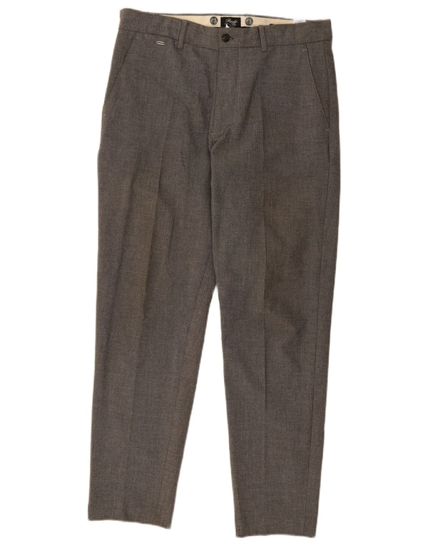 Zara Mens Slim Chino Pantalones EU 38 Small W30 L29 Gris Algodón