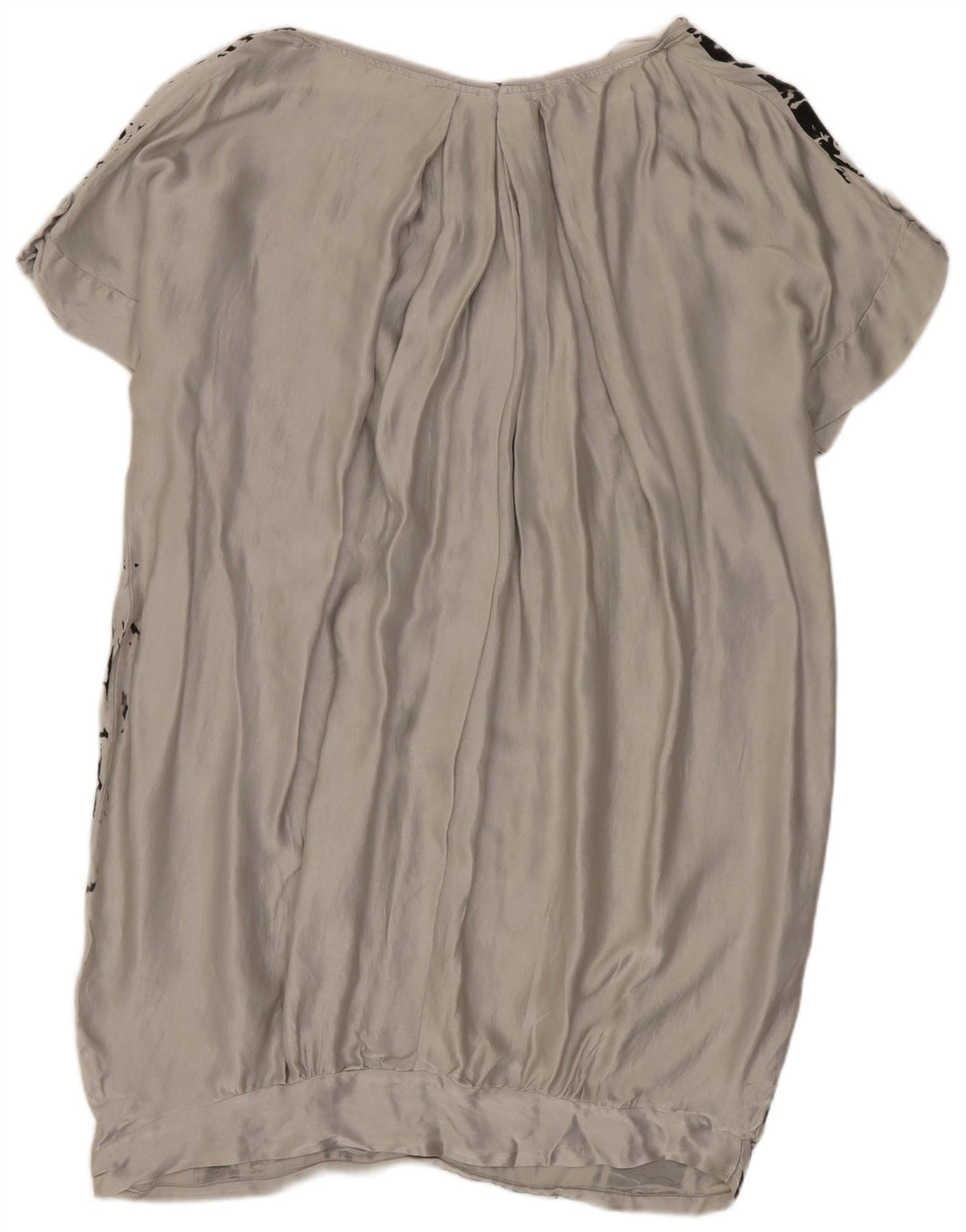 Zara Vestido Burbuja Extragrande con Estampado Abstracto para Mujer UK 44 Seda Gris Medio