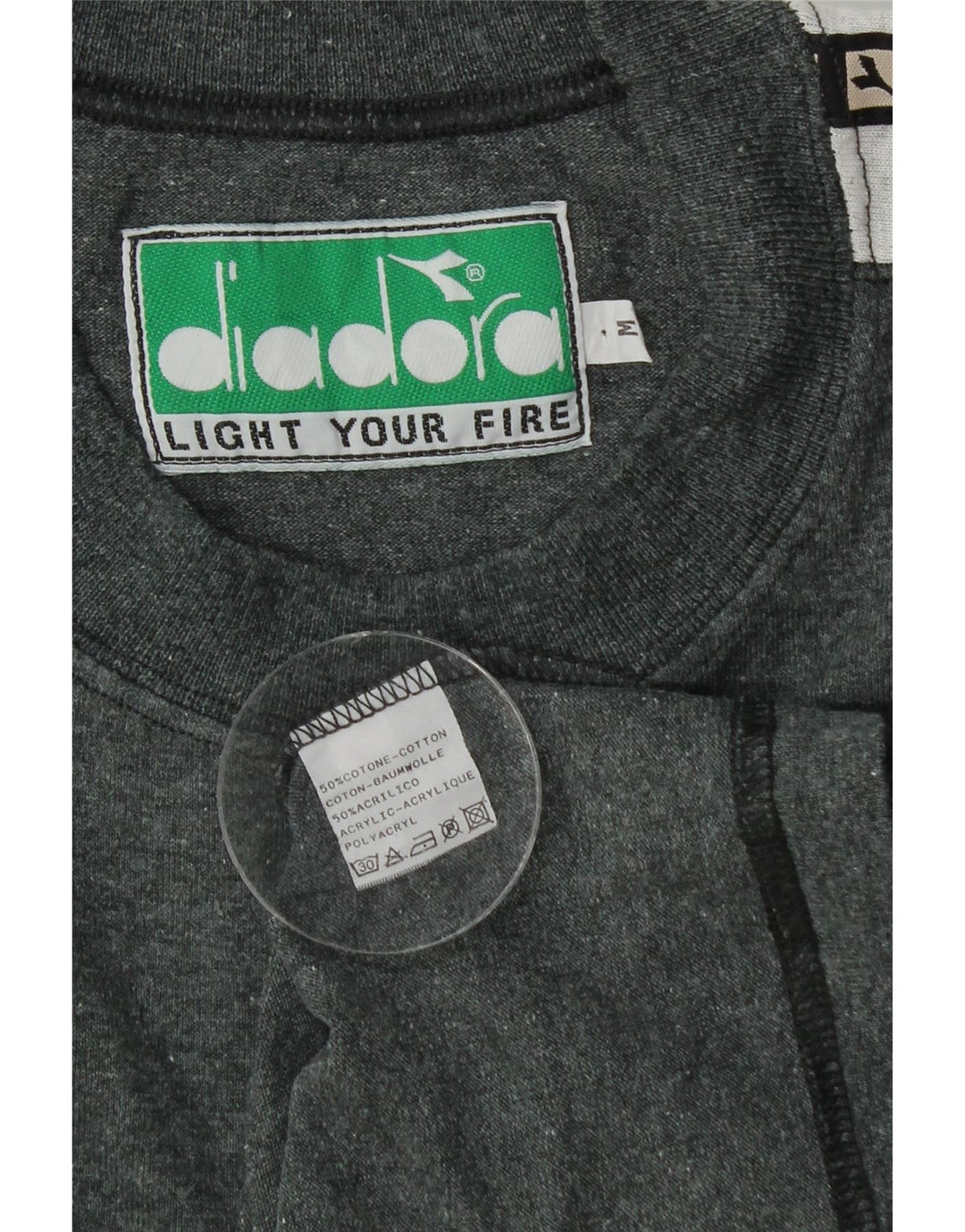 Diadora Jersey De Cuello Redondo Con Gráfico Gris Medio Colorblock