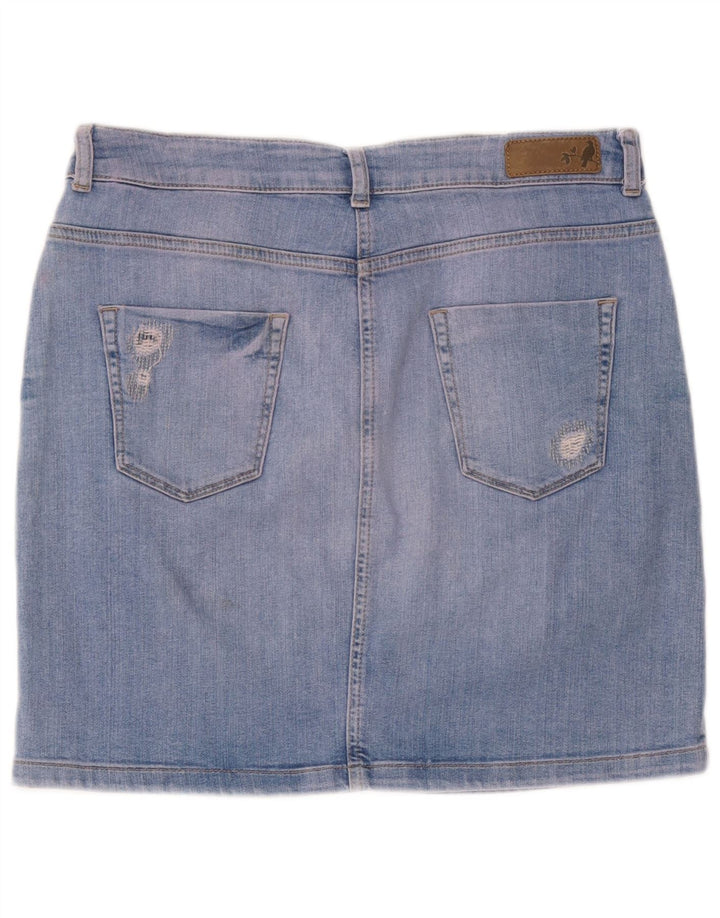 Marks & Spencer Falda vaquera desgastada índigo para mujer UK 12 Medium W32 Azul