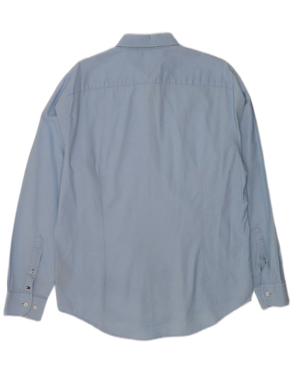 Tommy Hilfiger Camisa New York Fit para Hombre Algodón Azul Grande