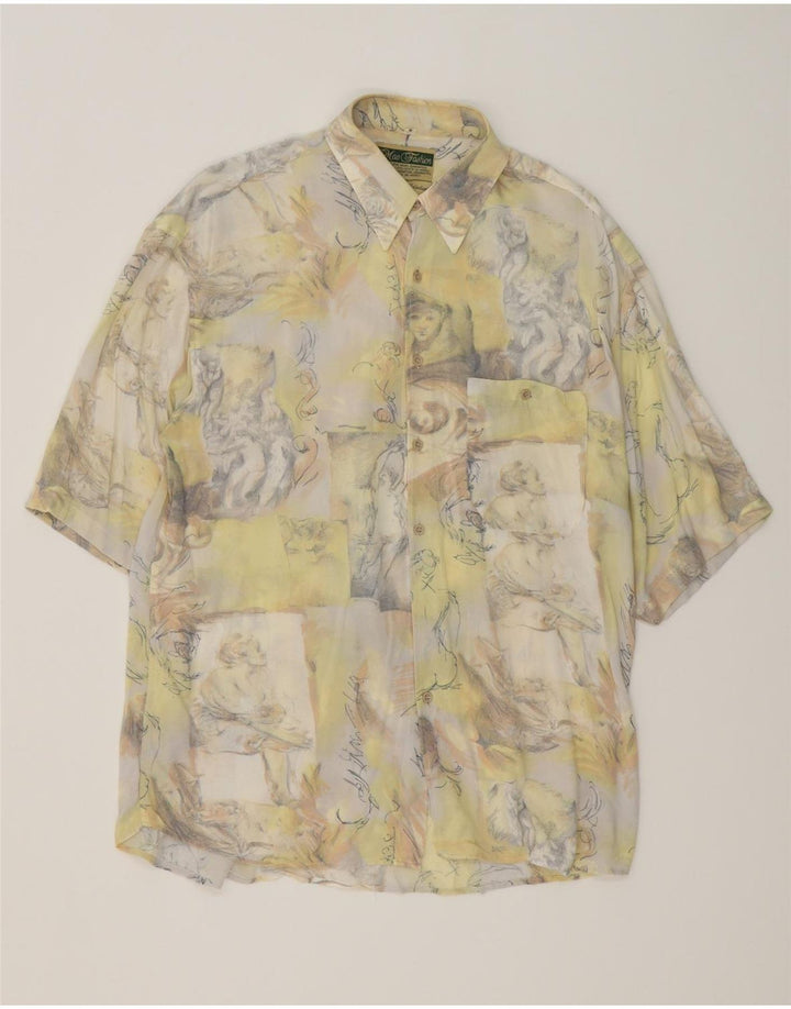 MAC FASHION Camisa Manga Corta Hombre Medium Viscosa Patchwork Multicolor