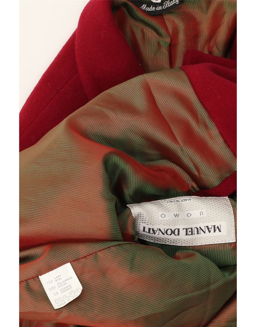 Vintage hombres 2 botones Blazer chaqueta IT 48 lana roja mediana