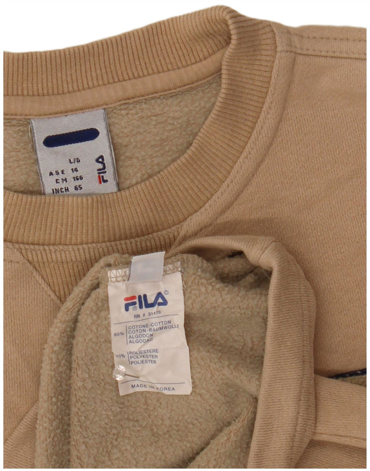 Fila Boys Graphic Sudadera Jumper 13-14 años Grande Beige Colorblock