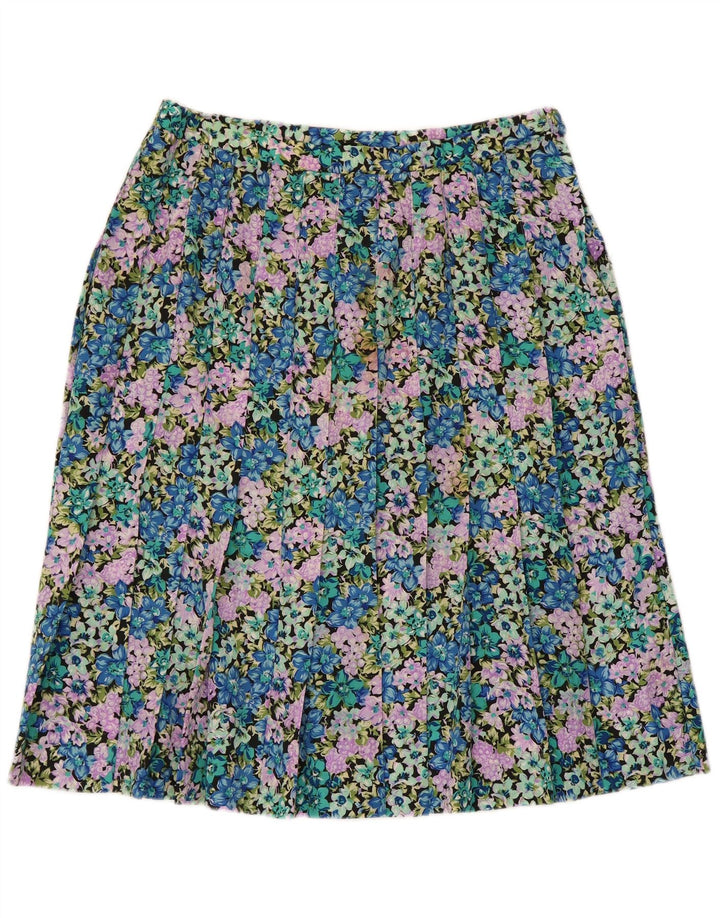 Falda plisada vintage para mujer W30 floral multicolor medio