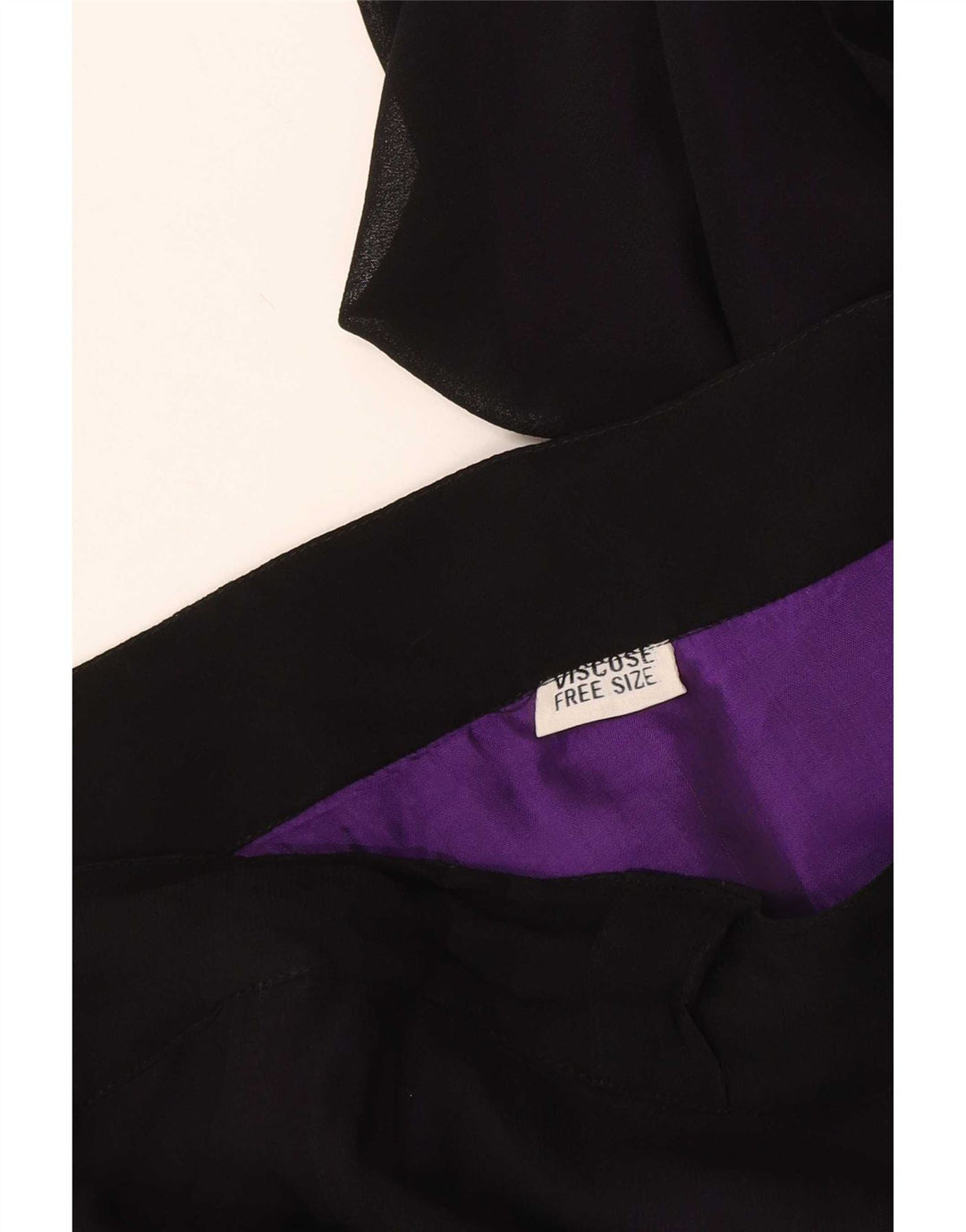 Falda cruzada vintage para mujer talla única W48 viscosa negra