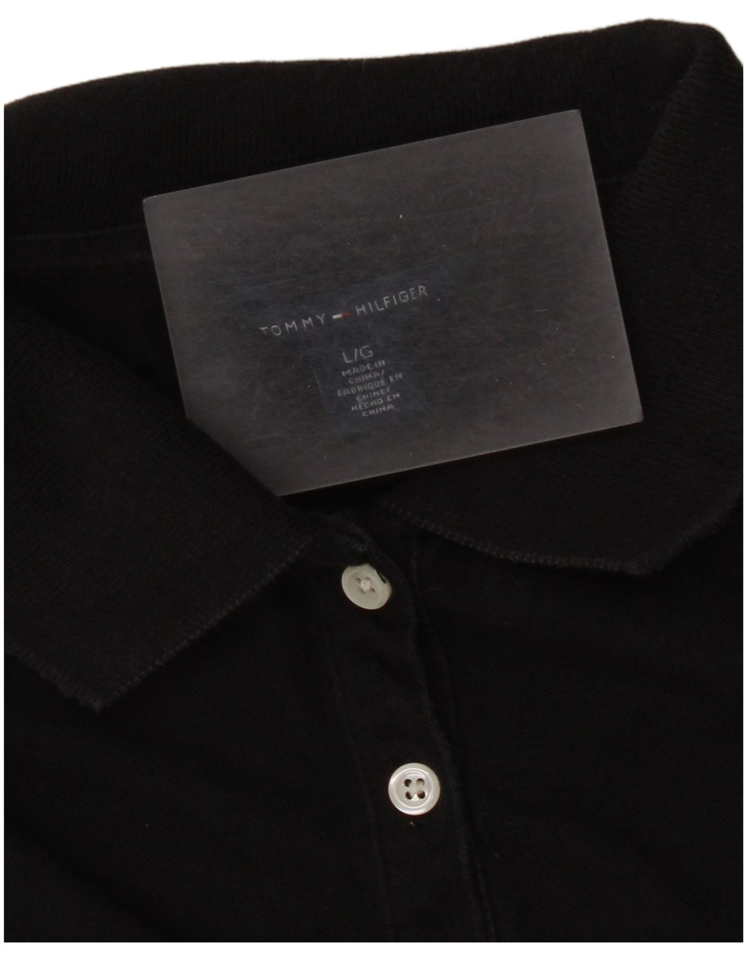 Tommy Hilfiger Polo para mujer UK 44 Grande Negro