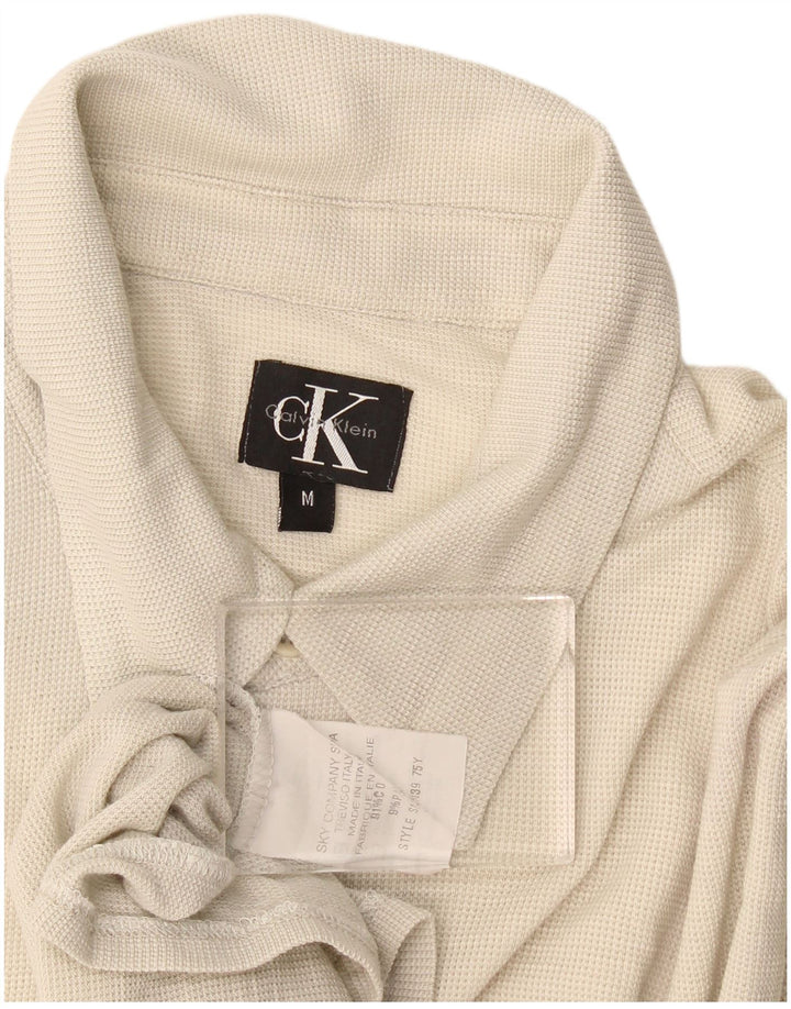 Camisa Calvin Klein Hombre Manga Corta Algodón Beige Medio