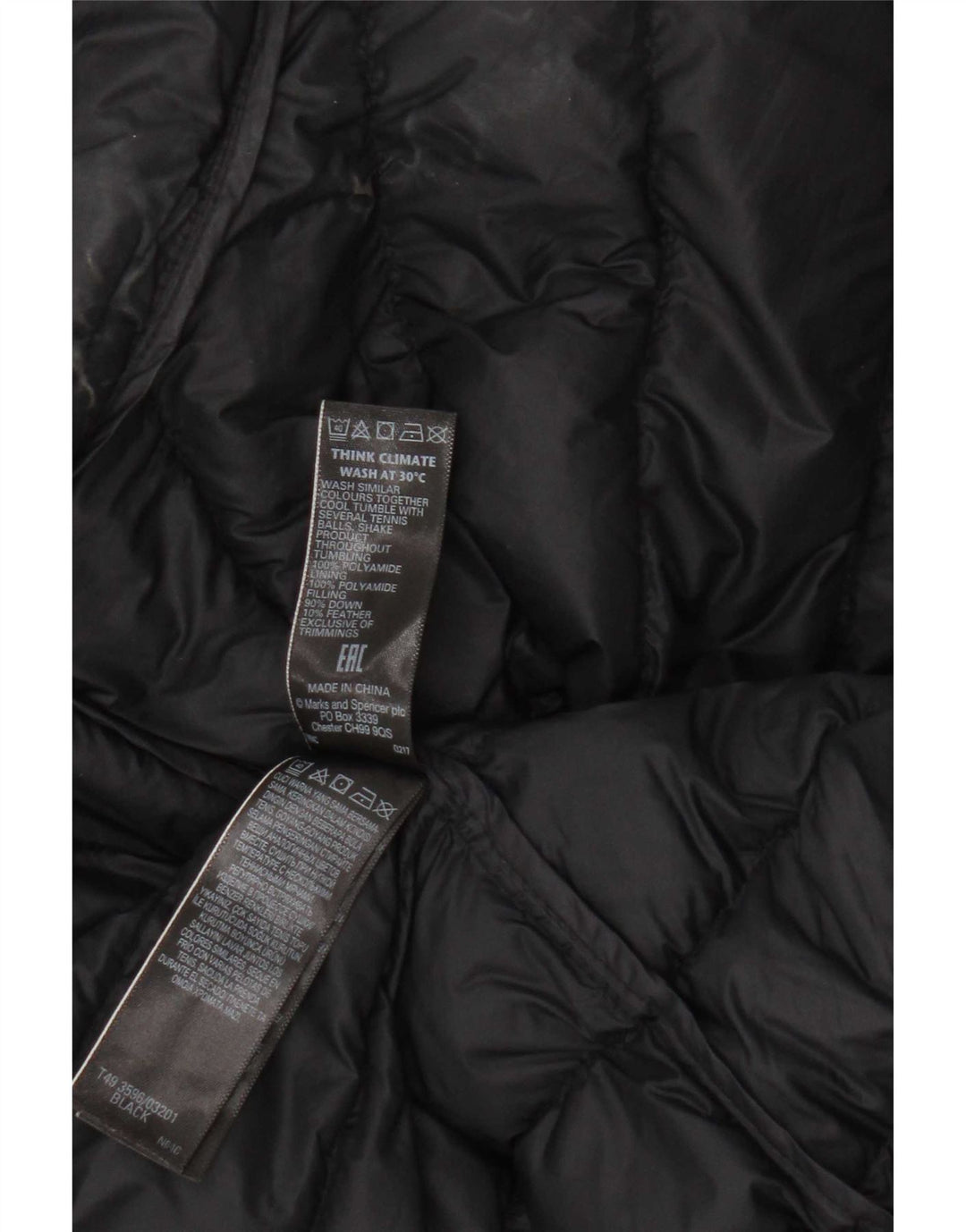 Marks & Spencer Chaleco acolchado para mujer UK 20 2XL Poliamida negra