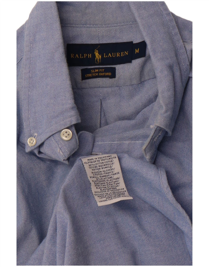 RALPH LAUREN Camisa Oxford elástica y ajustada de algodón azul medio para hombre